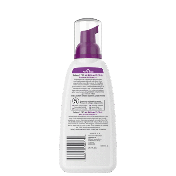 Cetaphil Pro AC Dermocontrol Pele Oleosa - Espuma de Limpeza Facial 236ml - Imagem 2